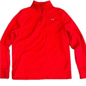 Vineyard vines xl size 18 boys red pullover shirt quarter zip